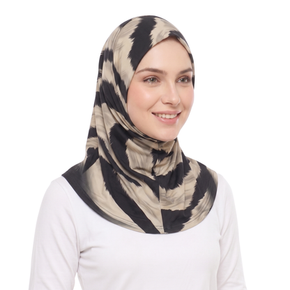 حجاب ليكرا منقوش قطعة واحدة