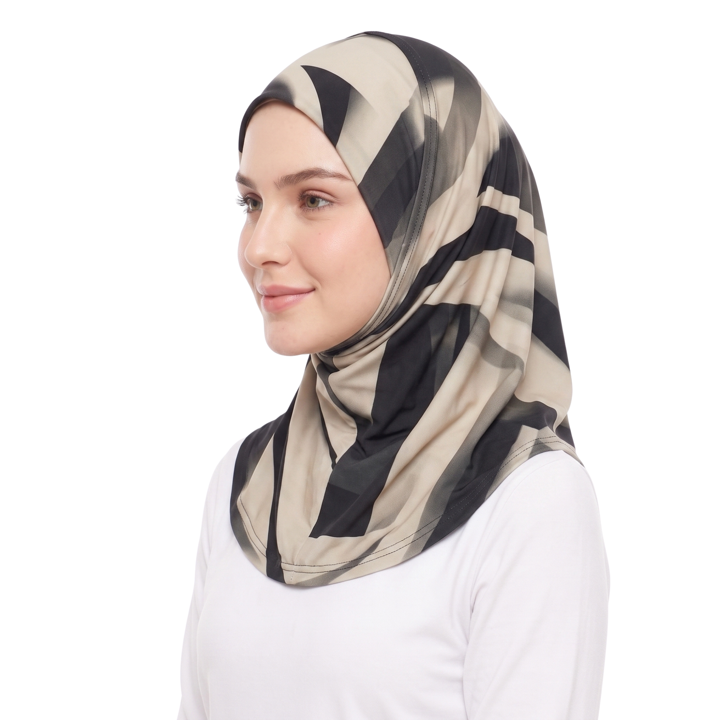 حجاب ليكرا منقوش قطعة واحدة