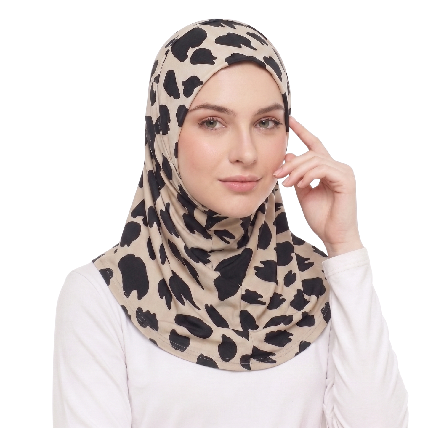 حجاب ليكرا منقوش قطعة واحدة