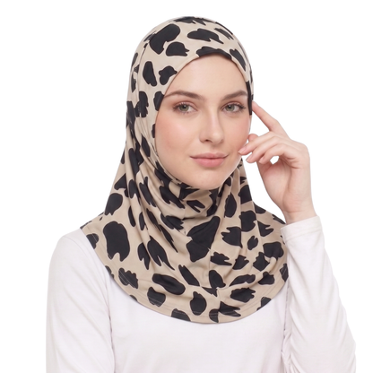 حجاب ليكرا منقوش قطعة واحدة