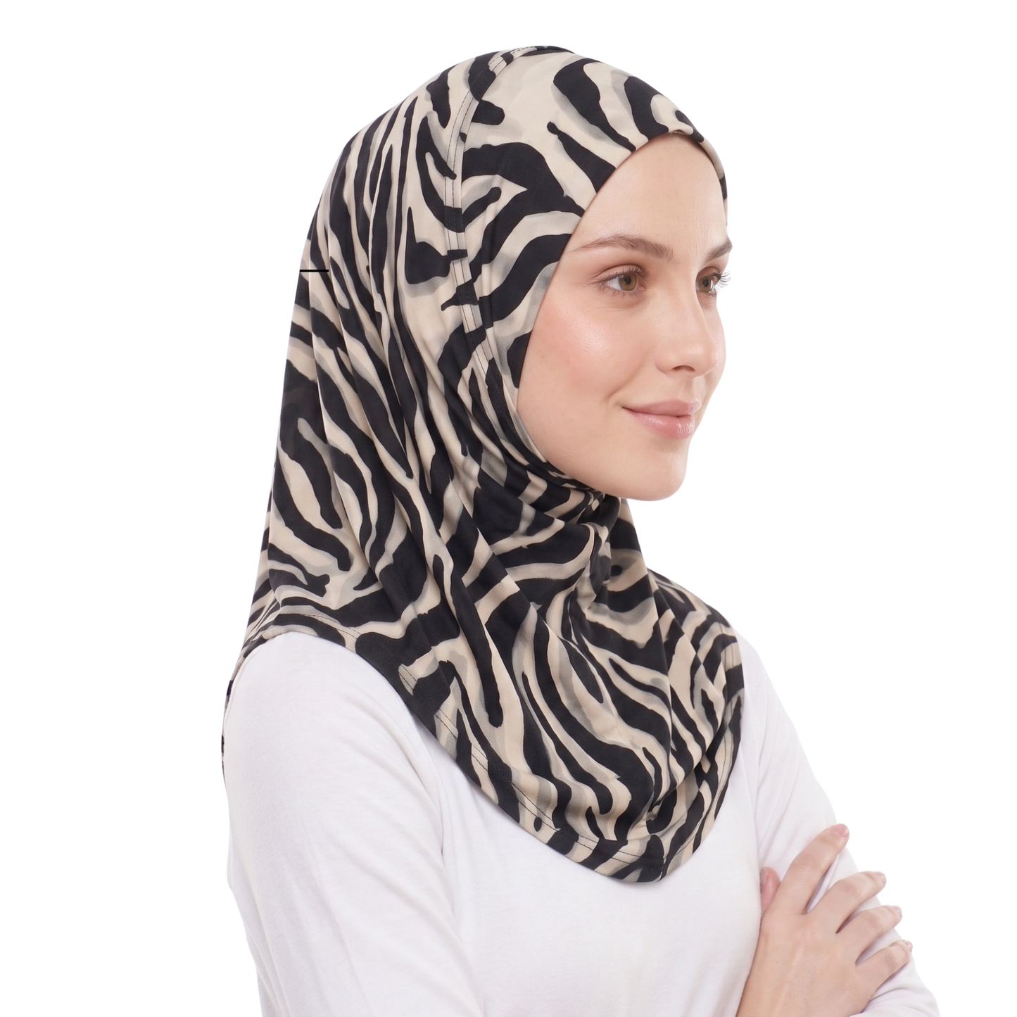 حجاب ليكرا منقوش قطعة واحدة