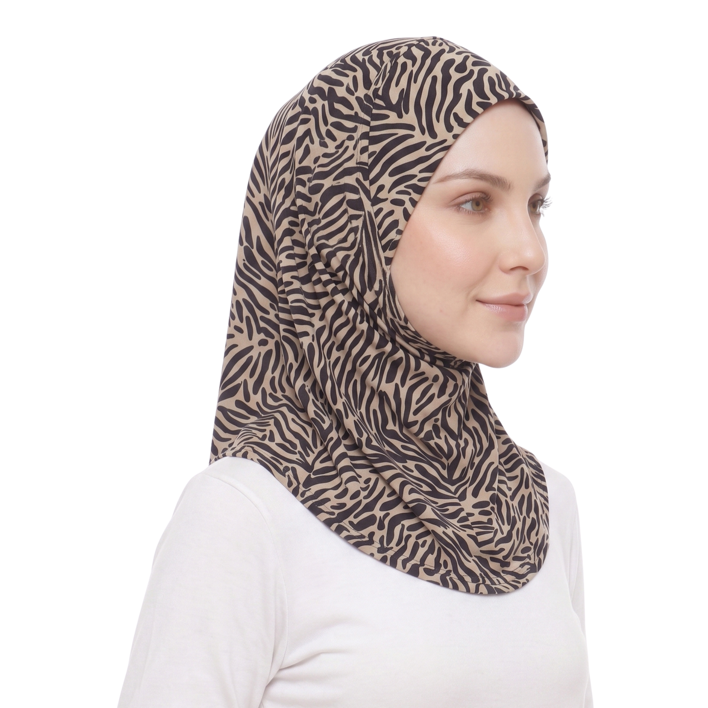 حجاب ليكرا منقوش قطعة واحدة
