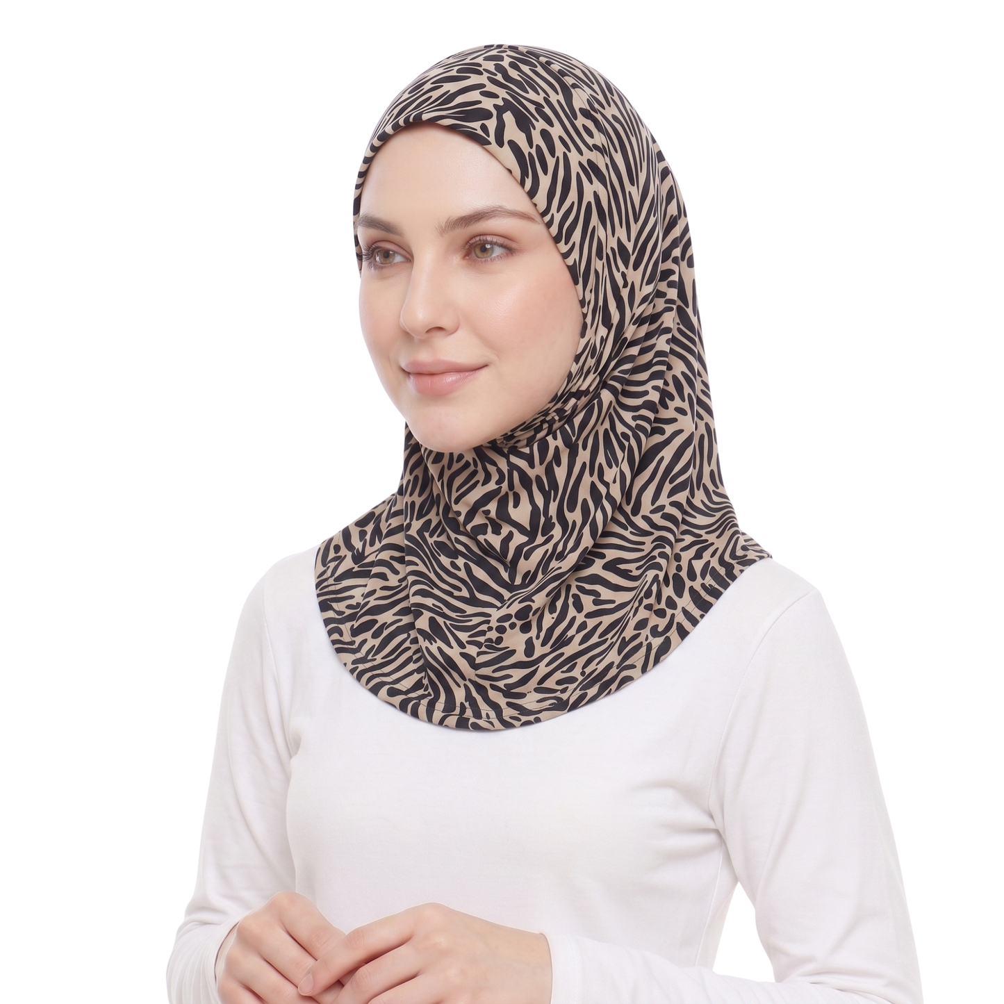حجاب ليكرا منقوش قطعة واحدة