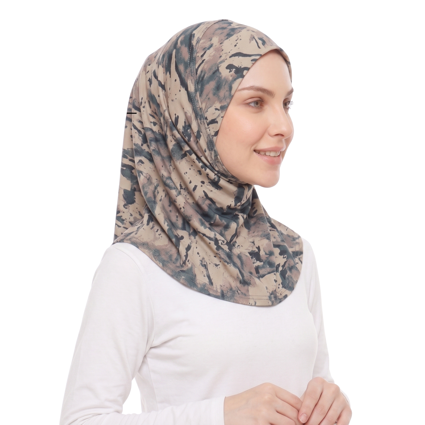 حجاب ليكرا منقوش قطعة واحدة