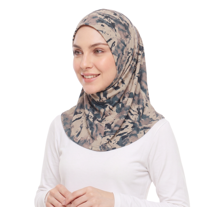 حجاب ليكرا منقوش قطعة واحدة