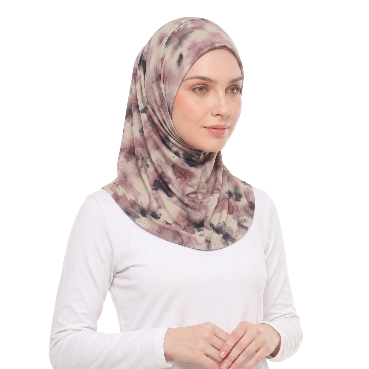 حجاب ليكرا منقوش قطعة واحدة