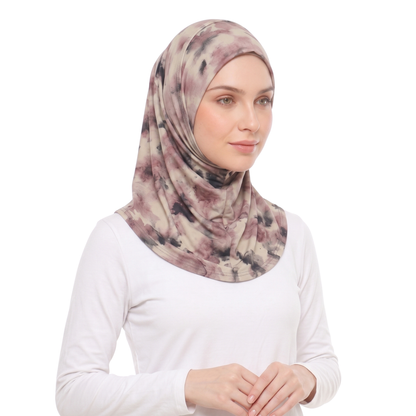 حجاب ليكرا منقوش قطعة واحدة