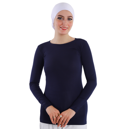Cotton Round-Neck Bodysuit with Long Sleeve