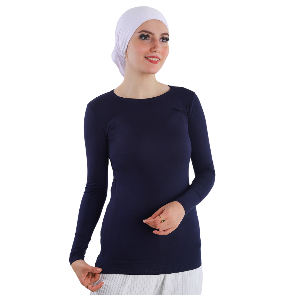Cotton Round-Neck Bodysuit with Long Sleeve