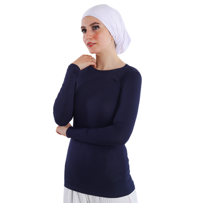 Cotton Round-Neck Bodysuit with Long Sleeve