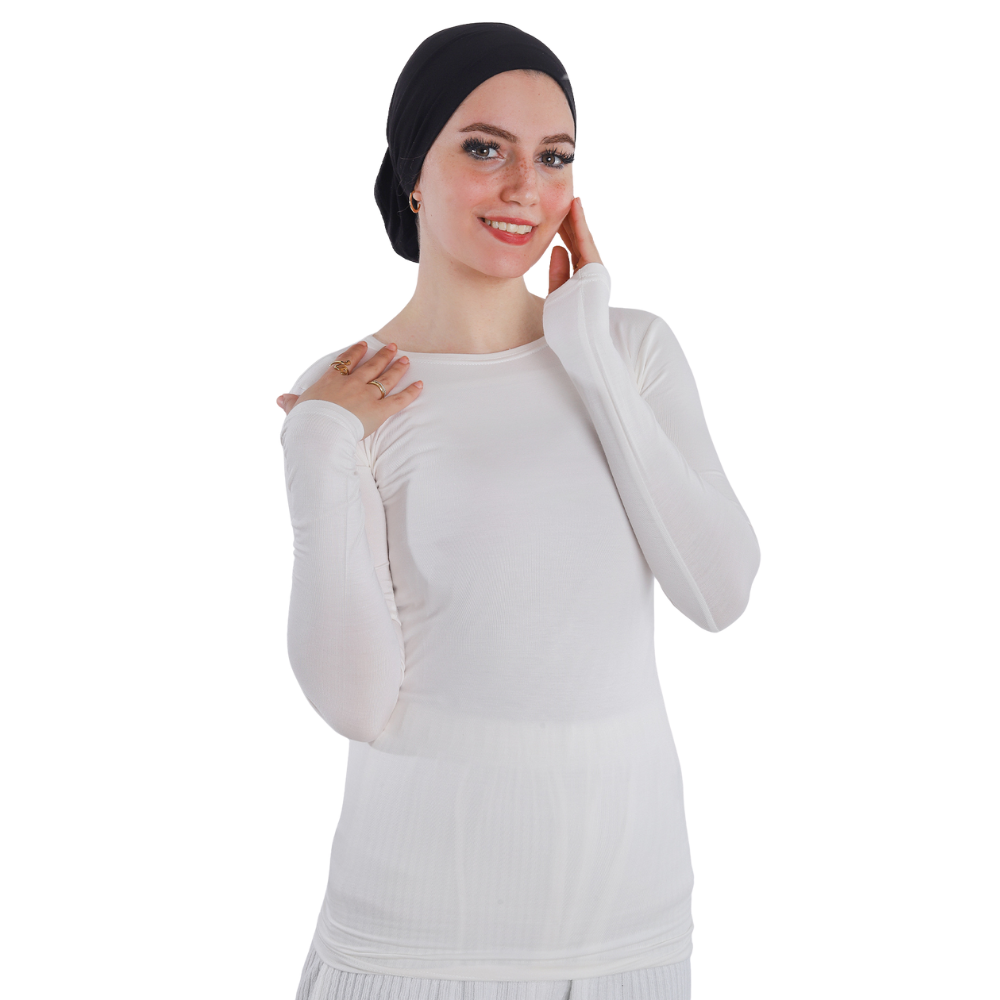 Cotton Round-Neck Bodysuit with Long Sleeve