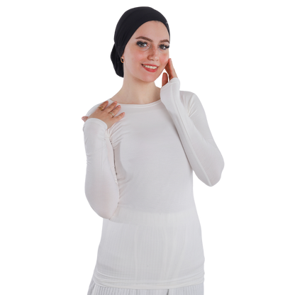 Cotton Round-Neck Bodysuit with Long Sleeve