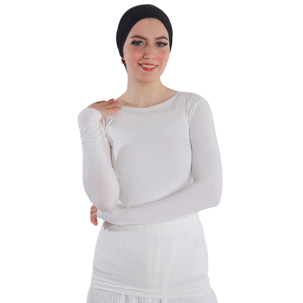 Cotton Round-Neck Bodysuit with Long Sleeve