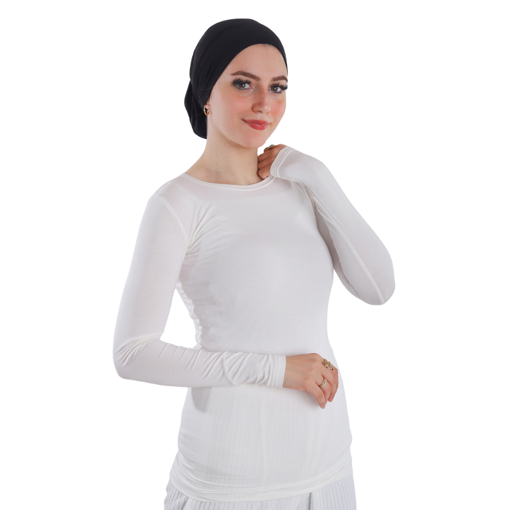 Cotton Round-Neck Bodysuit with Long Sleeve