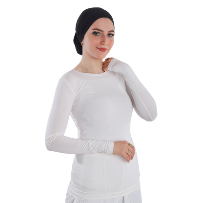 Cotton Round-Neck Bodysuit with Long Sleeve