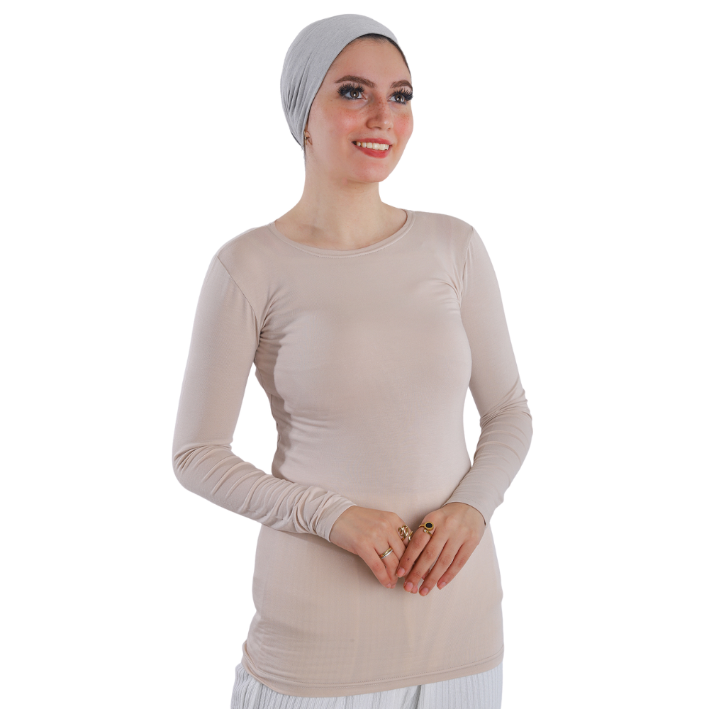 Cotton Round-Neck Bodysuit with Long Sleeve