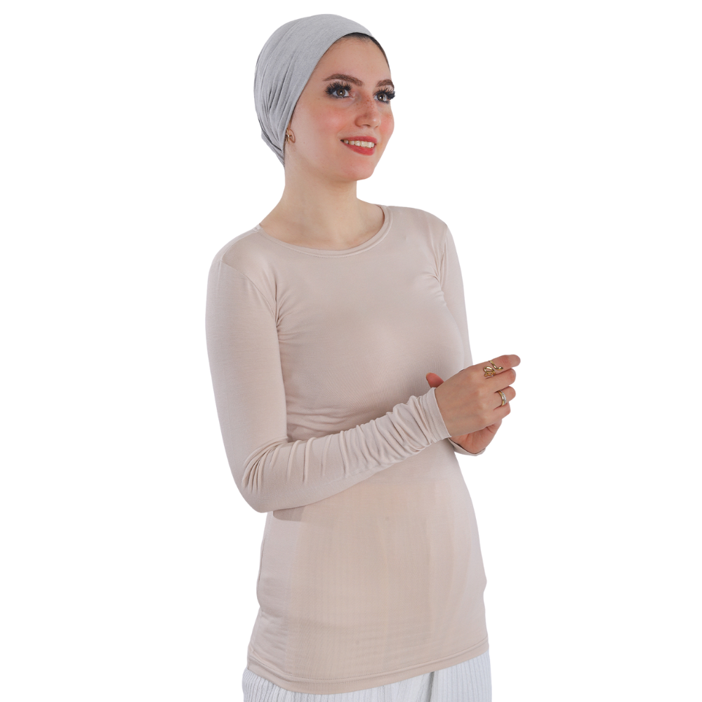 Cotton Round-Neck Bodysuit with Long Sleeve