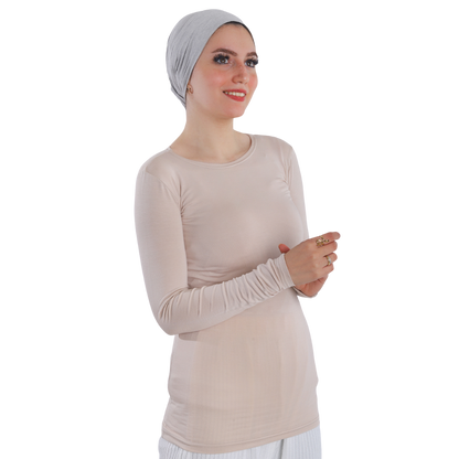 Cotton Round-Neck Bodysuit with Long Sleeve