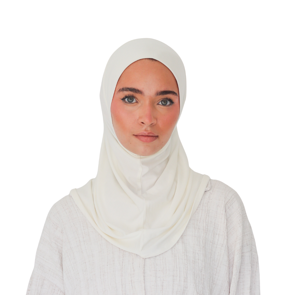 حجاب قطن قطعة واحدة لون أوف وايت ALTOBEH - ملمس طبيعي بارد وثبات فائق.