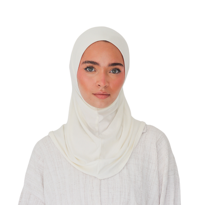 حجاب قطن قطعة واحدة لون أوف وايت ALTOBEH - ملمس طبيعي بارد وثبات فائق.