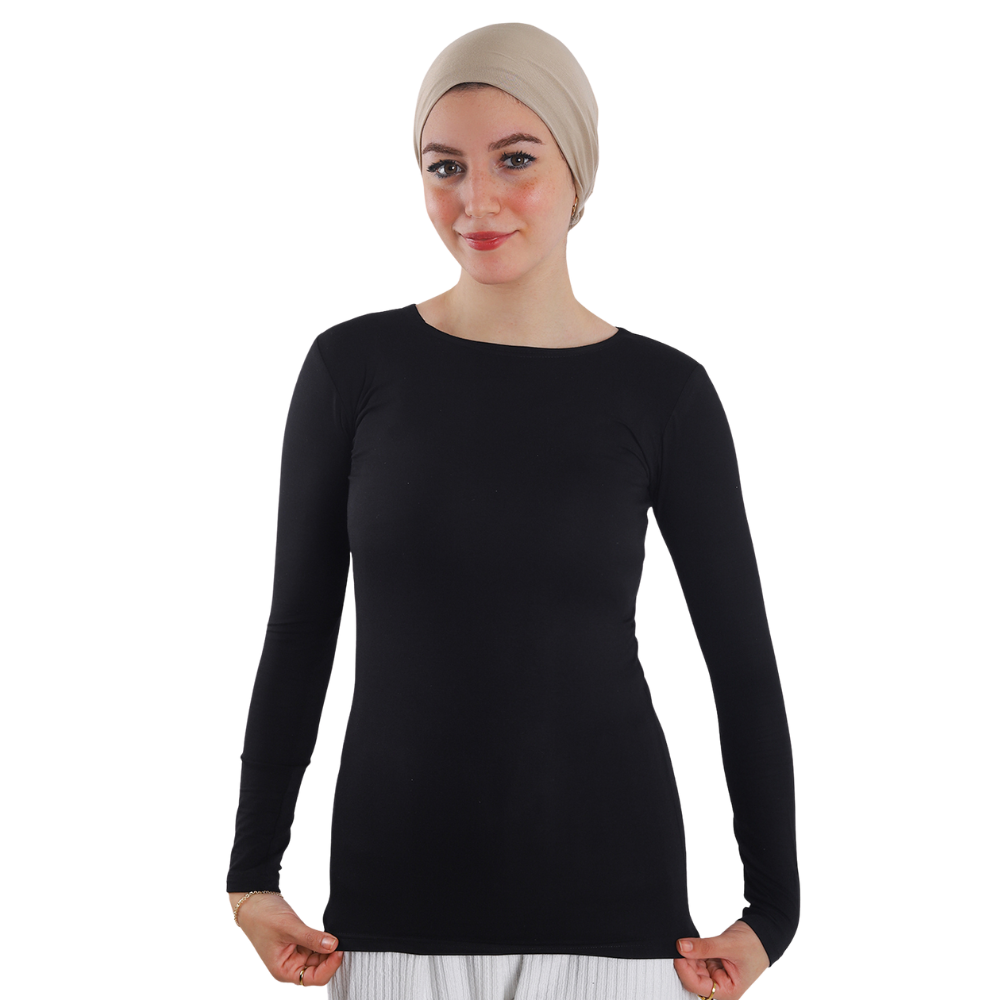 Cotton Round-Neck Bodysuit with Long Sleeve