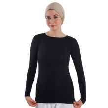 بودي قطن بأكمام طويلة برقبة مدورة