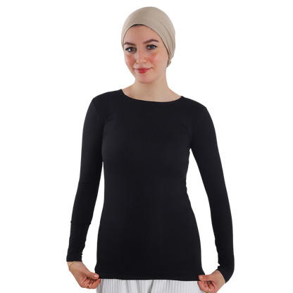 Cotton Round-Neck Bodysuit with Long Sleeve