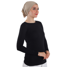 بودي قطن بأكمام طويلة برقبة مدورة