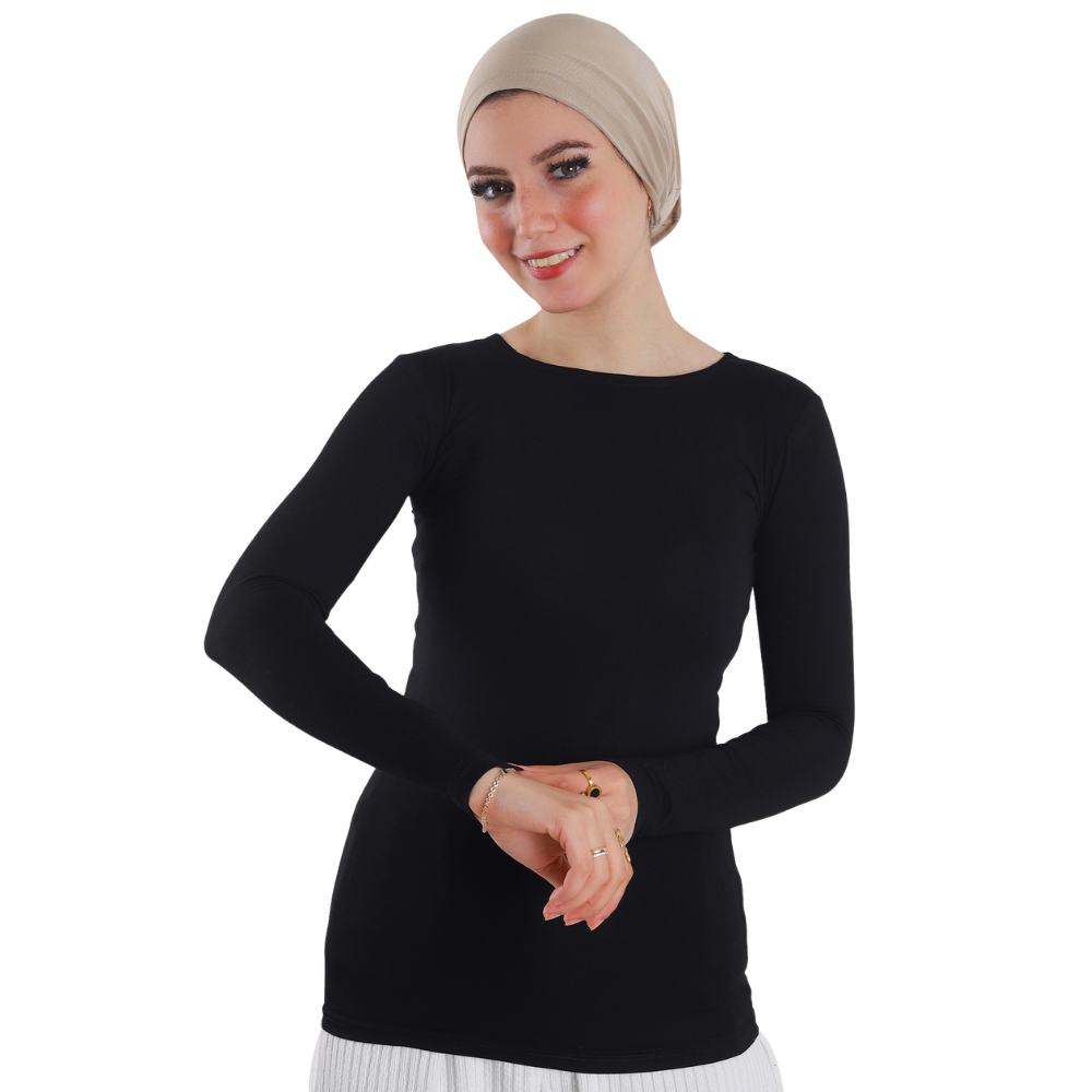Cotton Round-Neck Bodysuit with Long Sleeve