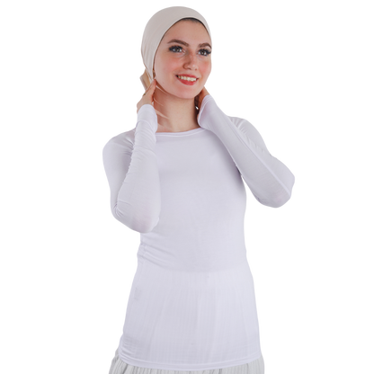 Cotton Round-Neck Bodysuit with Long Sleeve