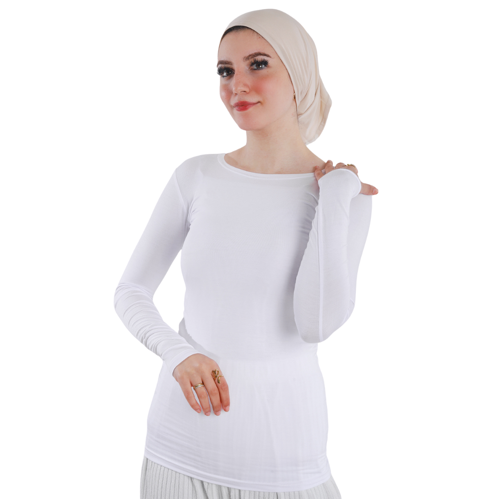 Cotton Round-Neck Bodysuit with Long Sleeve
