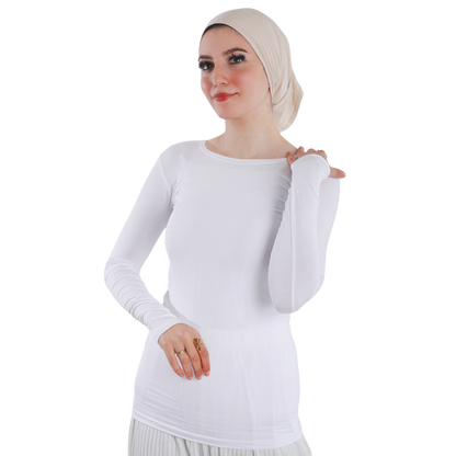 Cotton Round-Neck Bodysuit with Long Sleeve