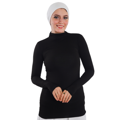 بودي قطن نصف رقبة بأكمام طويلة