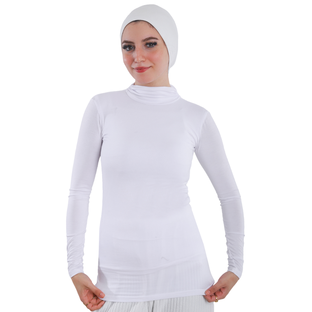 بودي قطن نصف رقبة بأكمام طويلة