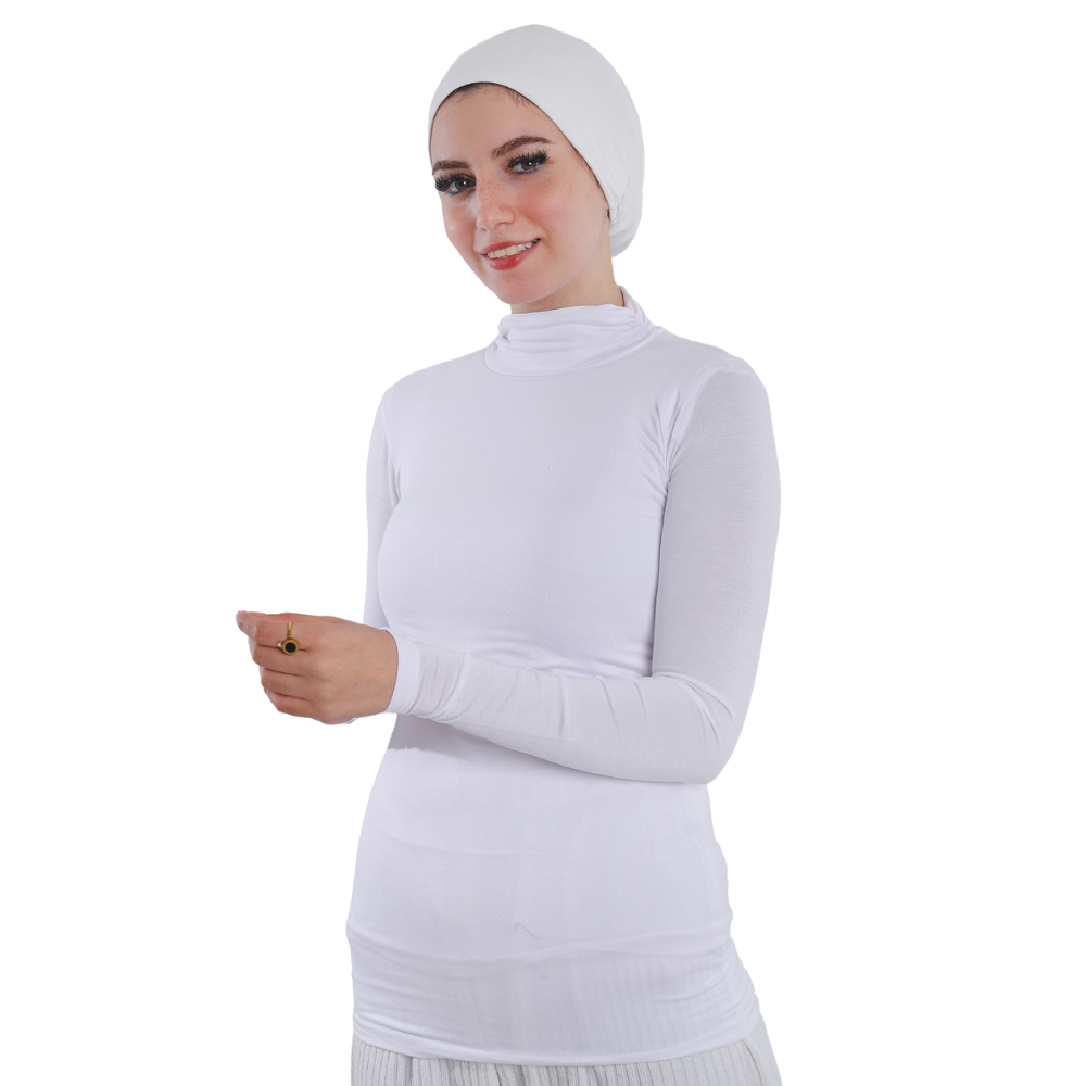 بودي قطن نصف رقبة بأكمام طويلة