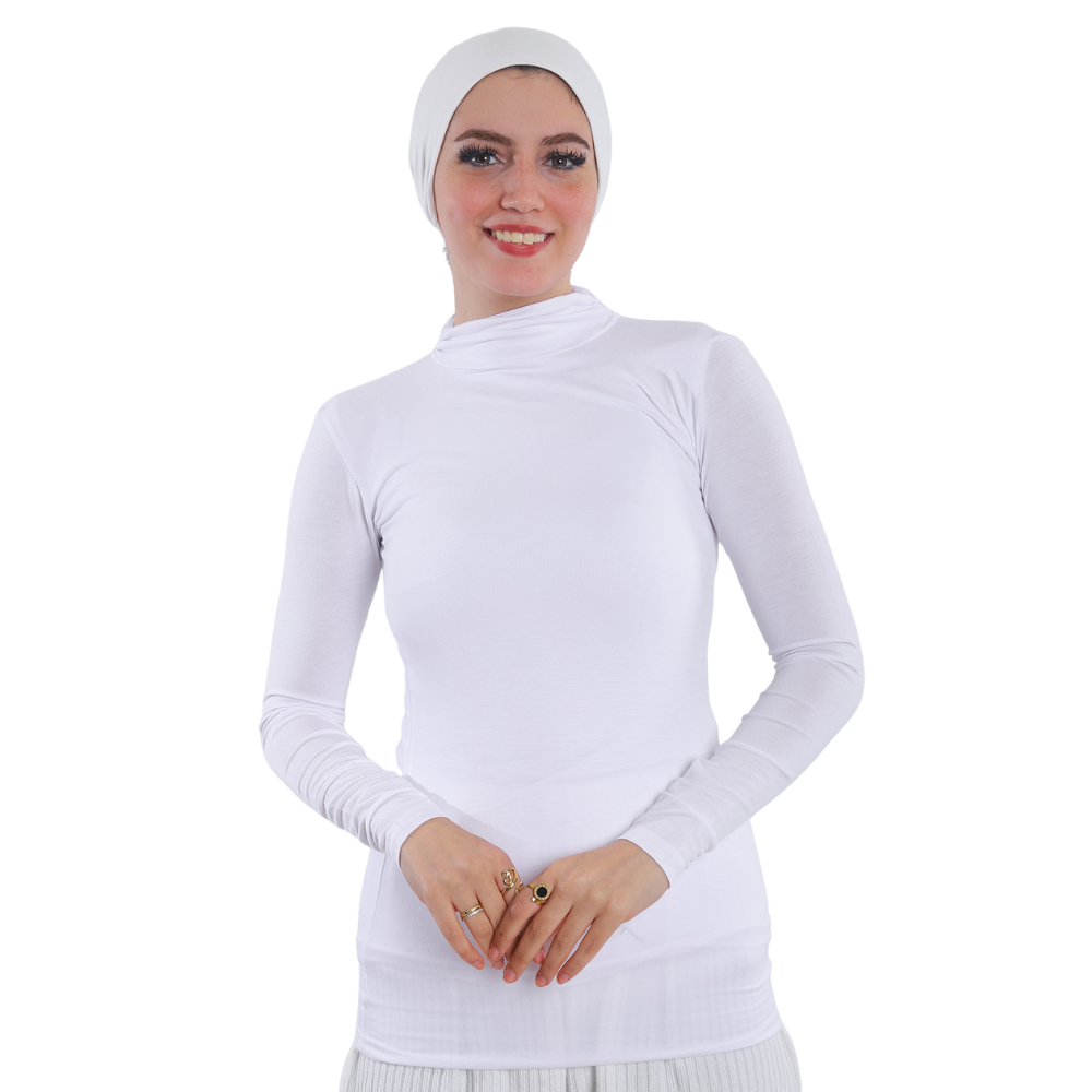 بودي قطن نصف رقبة بأكمام طويلة