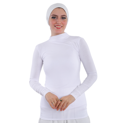 بودي قطن نصف رقبة بأكمام طويلة