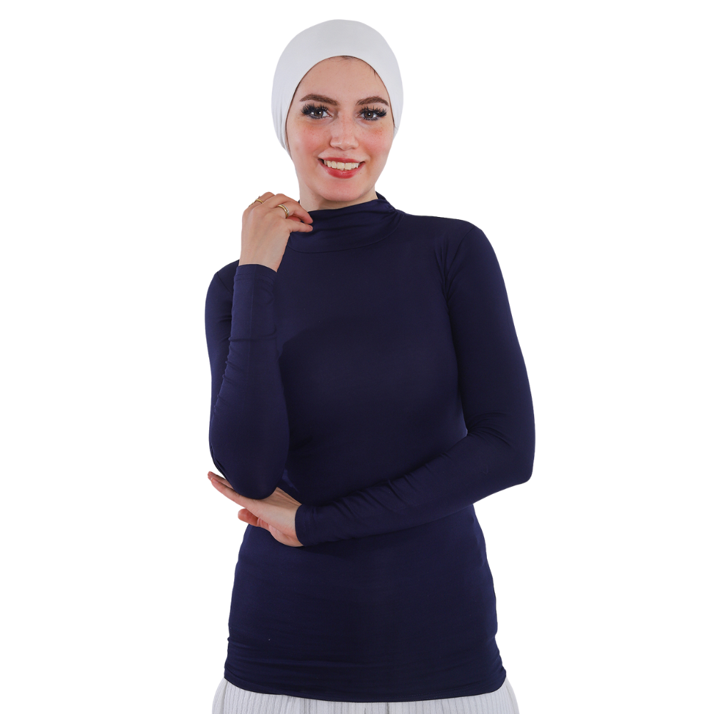 بودي قطن نصف رقبة بأكمام طويلة
