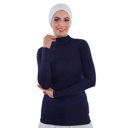 بودي قطن نصف رقبة بأكمام طويلة