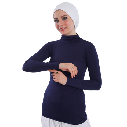 بودي قطن نصف رقبة بأكمام طويلة