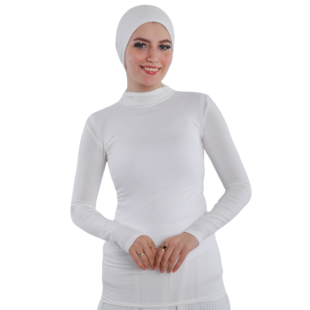 بودي قطن نصف رقبة بأكمام طويلة