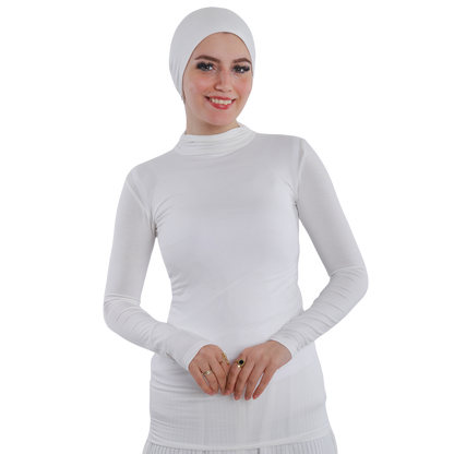 بودي قطن نصف رقبة بأكمام طويلة