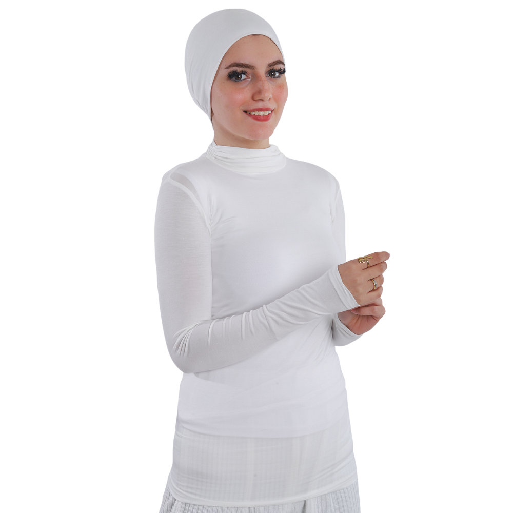 بودي قطن نصف رقبة بأكمام طويلة