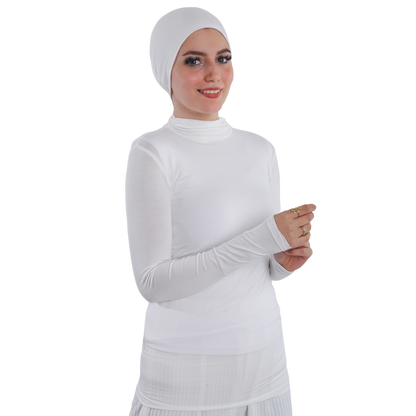 بودي قطن نصف رقبة بأكمام طويلة