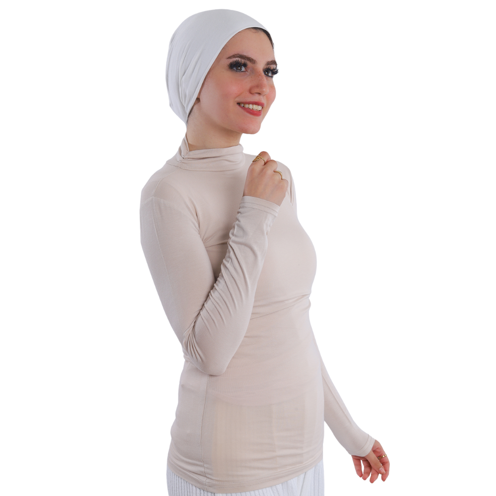 بودي قطن نصف رقبة بأكمام طويلة