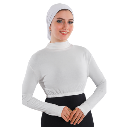 نصف بودي قطن بأكمام طويلة