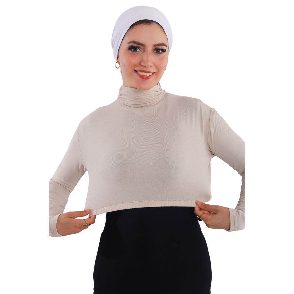 نصف بودي قطن بأكمام طويلة