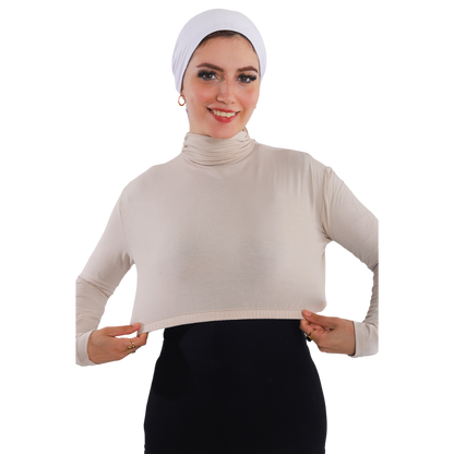 نصف بودي قطن بأكمام طويلة