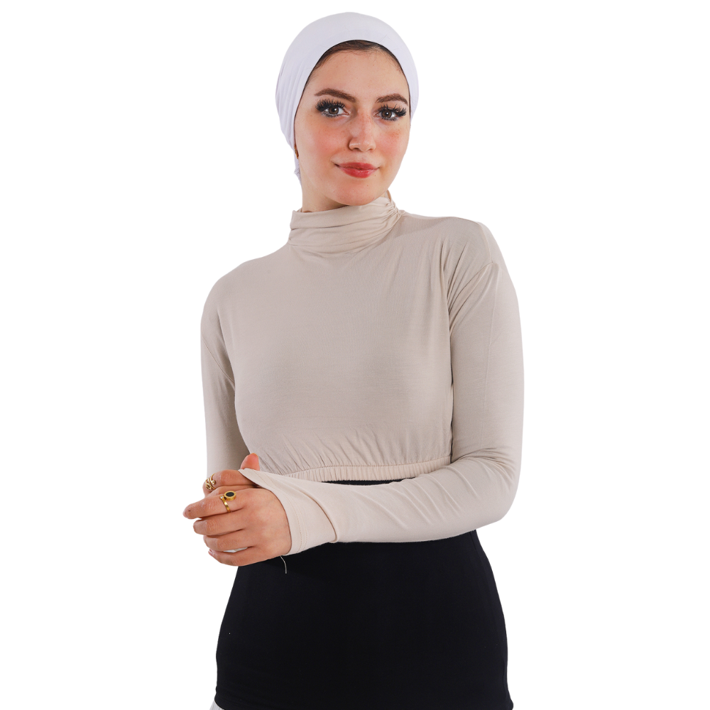 نصف بودي قطن بأكمام طويلة