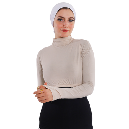 نصف بودي قطن بأكمام طويلة